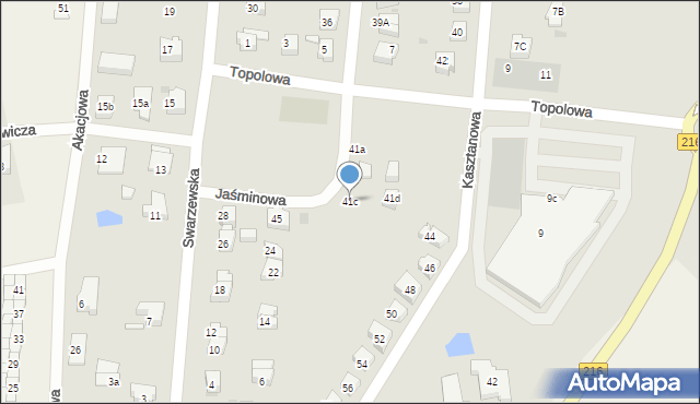 Puck, Jaśminowa, 41c, mapa Puck