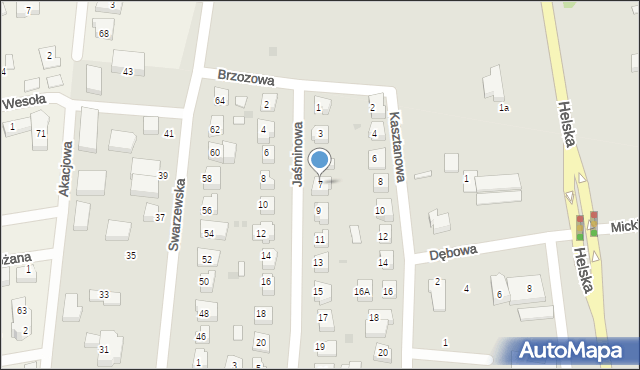 Puck, Jaśminowa, 7, mapa Puck