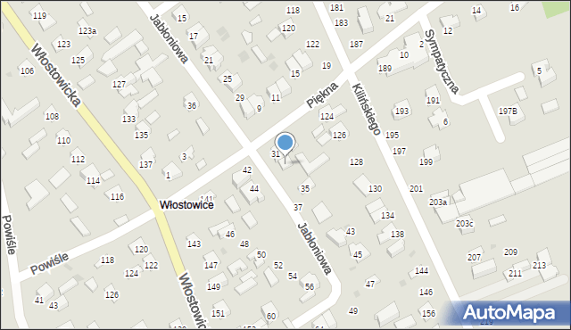 Puławy, Jabłoniowa, 33, mapa Puław