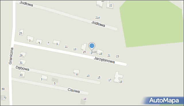 Pułtusk, Jarzębinowa, 17, mapa Pułtusk