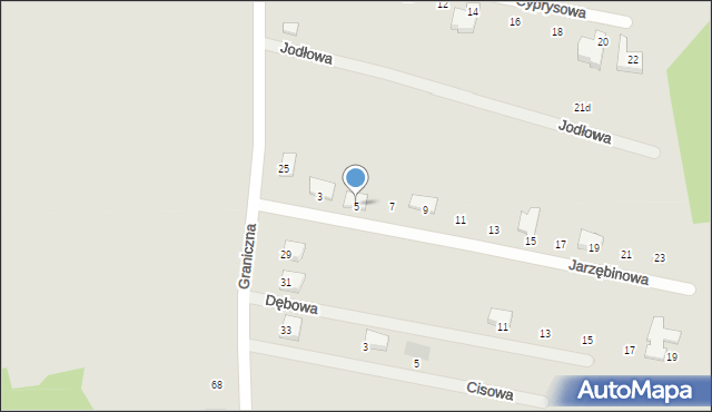 Pułtusk, Jarzębinowa, 5, mapa Pułtusk