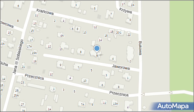 Puszczykowo, Jaworowa, 6, mapa Puszczykowo
