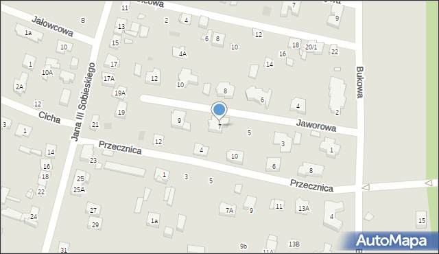 Puszczykowo, Jaworowa, 7, mapa Puszczykowo