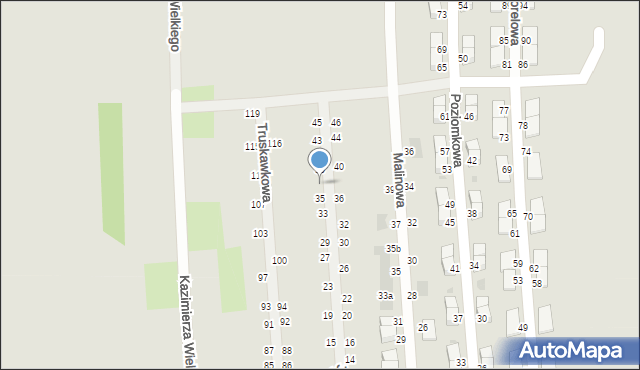 Pyskowice, Jagodowa, 37, mapa Pyskowice