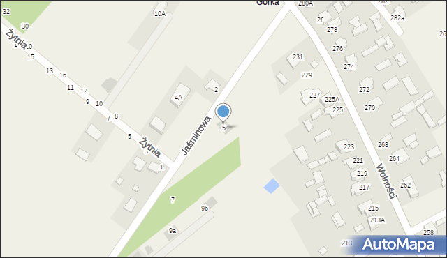 Pysznica, Jaśminowa, 5, mapa Pysznica