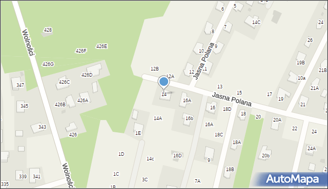 Pysznica, Jasna Polana, 14, mapa Pysznica