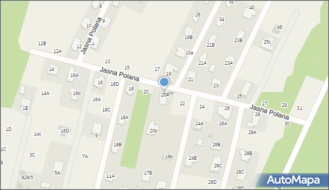 Pysznica, Jasna Polana, 20A, mapa Pysznica