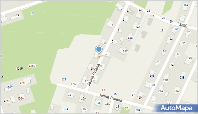 Pysznica, Jasna Polana, 8, mapa Pysznica