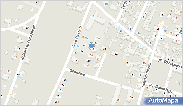 Pyzdry, Jana Pawła II, 12c, mapa Pyzdry