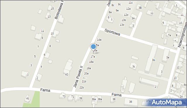 Pyzdry, Jana Pawła II, 16b, mapa Pyzdry