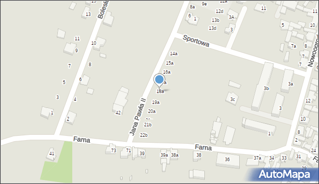 Pyzdry, Jana Pawła II, 18a, mapa Pyzdry