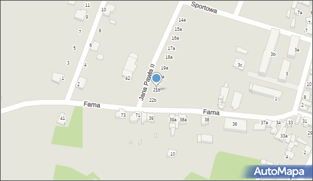 Pyzdry, Jana Pawła II, 21b, mapa Pyzdry