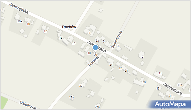 Rachów, Jastrzębska, 20, mapa Rachów