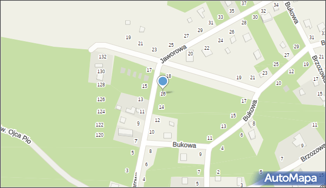 Radawa, Jaworowa, 16, mapa Radawa