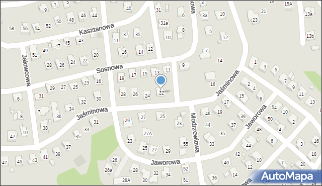 Radlin, Jaśminowa, 22, mapa Radlin