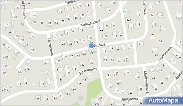 Radlin, Jaworowa, 16, mapa Radlin