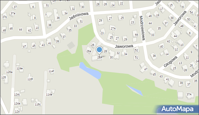 Radlin, Jaworowa, 28A, mapa Radlin