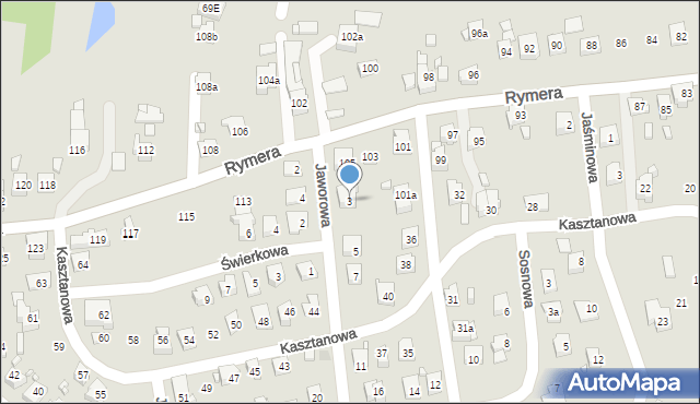 Radlin, Jaworowa, 3, mapa Radlin