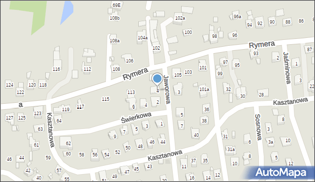 Radlin, Jaworowa, 4, mapa Radlin