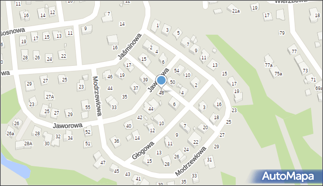 Radlin, Jaworowa, 48, mapa Radlin