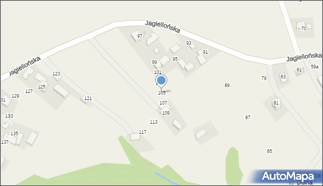 Radocza, Jagiellońska, 105, mapa Radocza