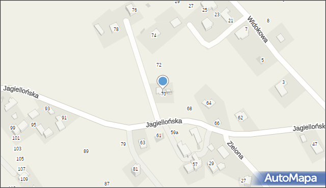 Radocza, Jagiellońska, 70, mapa Radocza