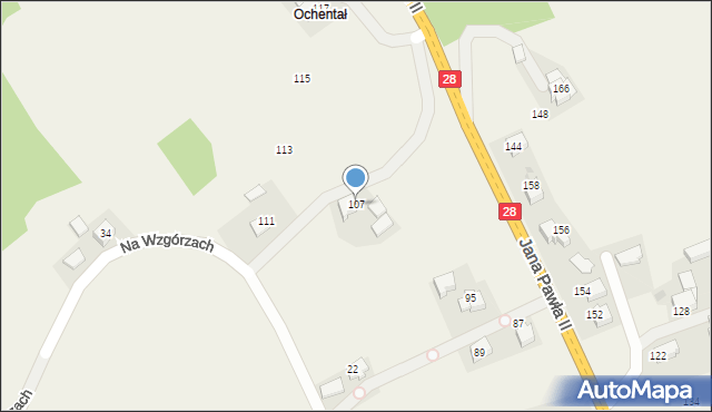 Radocza, Jana Pawła II, 107, mapa Radocza