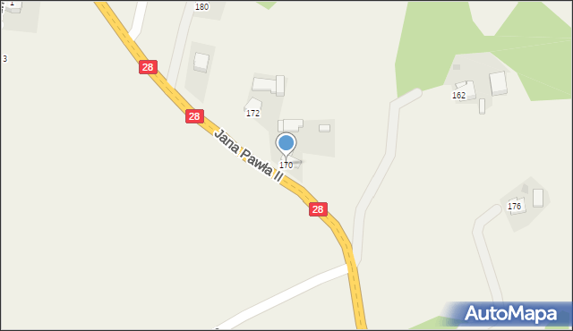 Radocza, Jana Pawła II, 170, mapa Radocza
