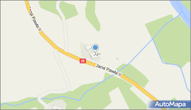 Radocza, Jana Pawła II, 174, mapa Radocza