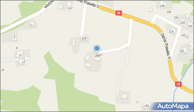 Radocza, Jana Pawła II, 193, mapa Radocza