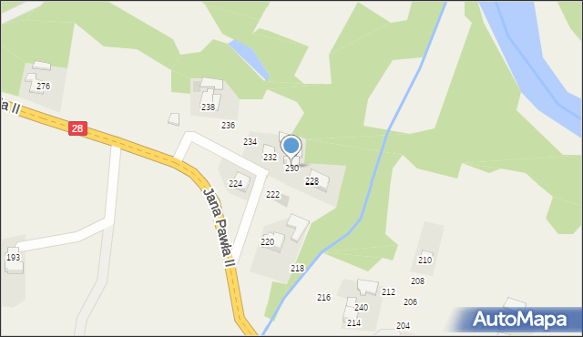 Radocza, Jana Pawła II, 258, mapa Radocza