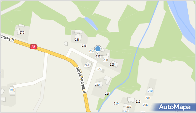 Radocza, Jana Pawła II, 260, mapa Radocza