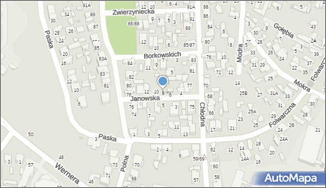 Radom, Janowska, 8, mapa Radomia