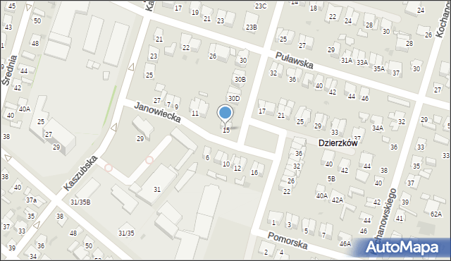 Radom, Janowiecka, 15, mapa Radomia