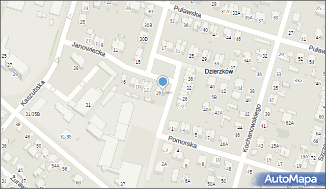 Radom, Janowiecka, 18, mapa Radomia