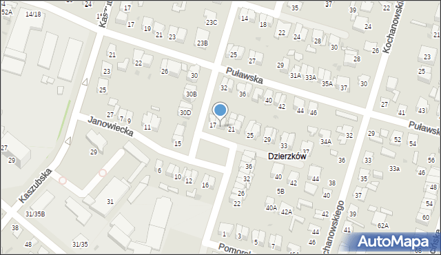 Radom, Janowiecka, 19, mapa Radomia