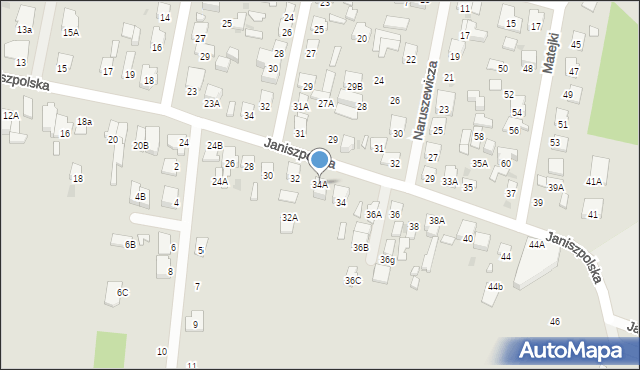 Radom, Janiszpolska, 34A, mapa Radomia