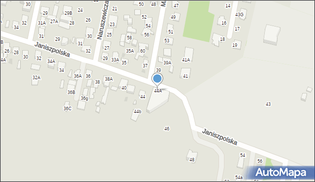 Radom, Janiszpolska, 44A, mapa Radomia