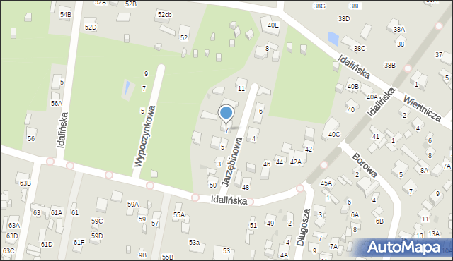 Radom, Jarzębinowa, 7, mapa Radomia