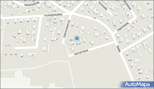 Radom, Jarzynowa, 10, mapa Radomia