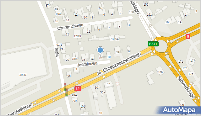 Radom, Jaśminowa, 12, mapa Radomia