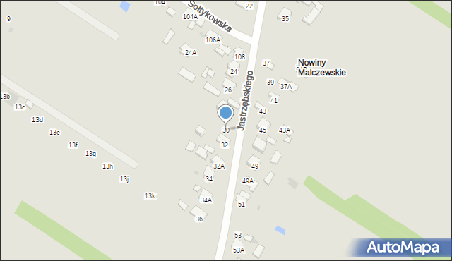 Radom, Jastrzębskiego Walentego, 30, mapa Radomia