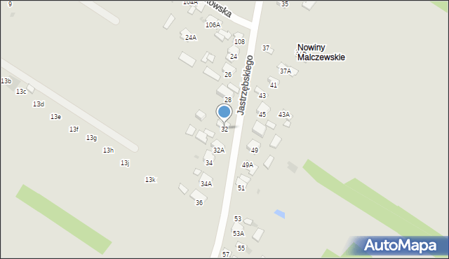 Radom, Jastrzębskiego Walentego, 32, mapa Radomia