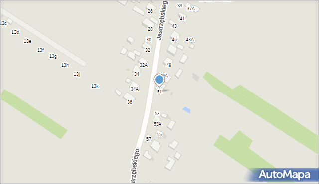 Radom, Jastrzębskiego Walentego, 51, mapa Radomia