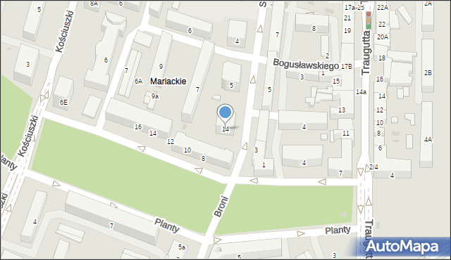 Radom, Jaracza Stefana, 14, mapa Radomia