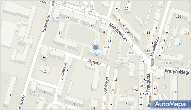Radom, Jaracza Stefana, 3, mapa Radomia