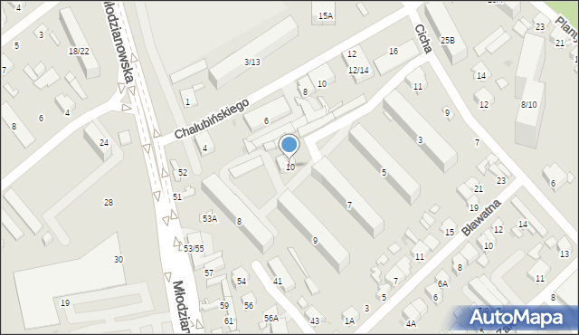 Radom, Jastrzębia, 10, mapa Radomia