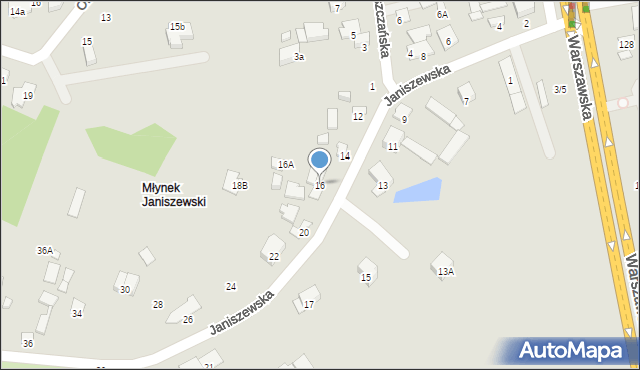 Radom, Janiszewska, 16, mapa Radomia