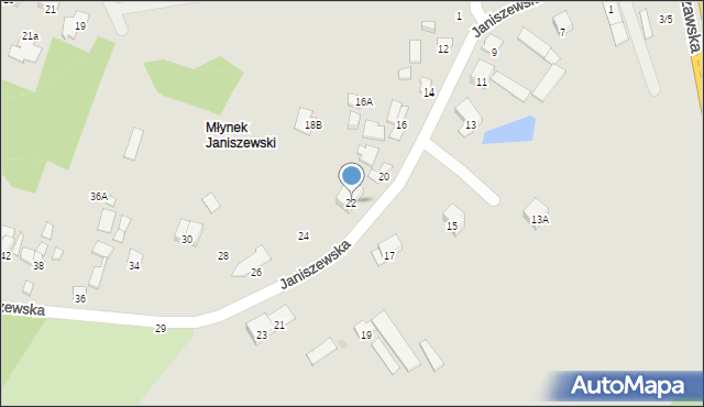 Radom, Janiszewska, 22, mapa Radomia