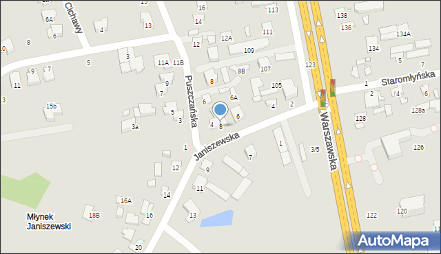 Radom, Janiszewska, 8, mapa Radomia